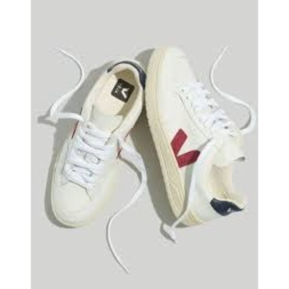 Veja V-12 Mesh Sneakers in Extra White Marsala Nautico
